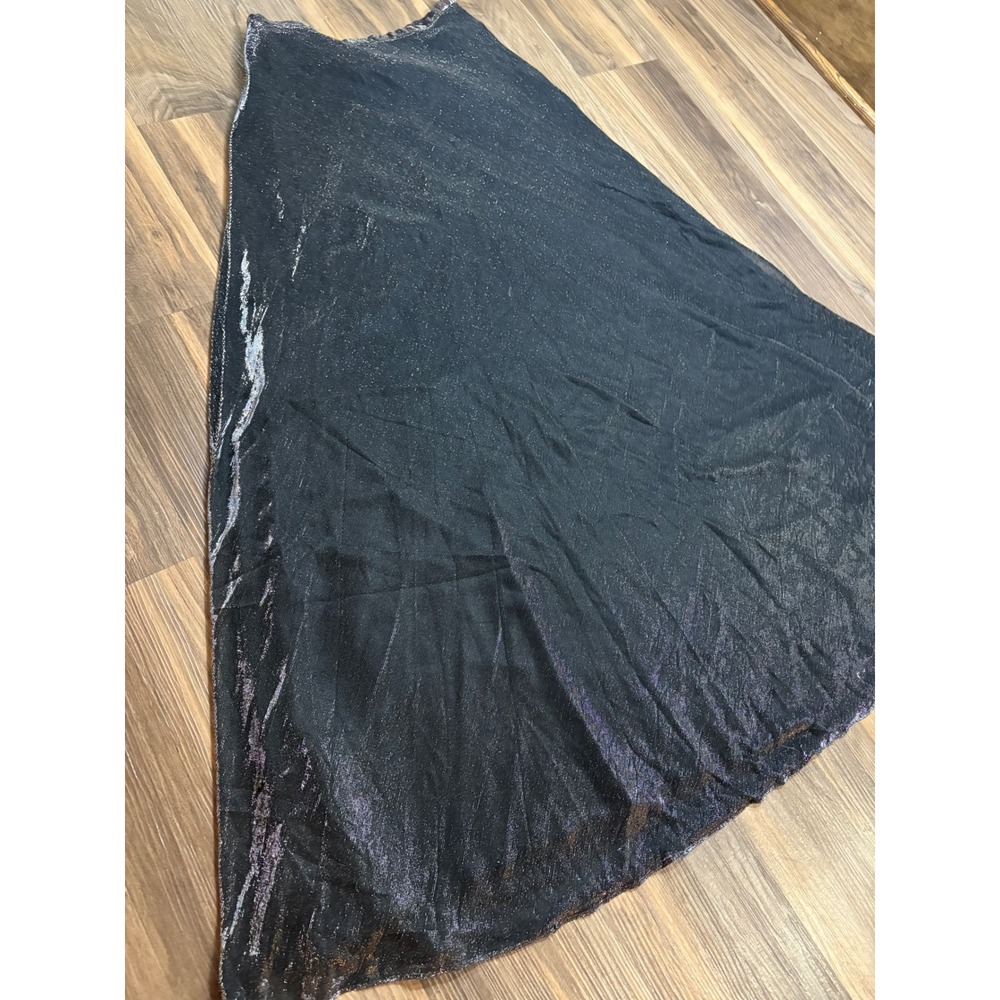 Vintage Xacape Black and Silver Max Skirt Glam Emo Gothgirl cutegoth gothic edgy